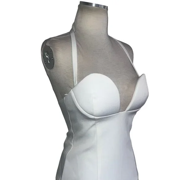 Retrofete Cheryl Dress in White New Womens Bodycon Pencil Midi - Picture 5 of 16